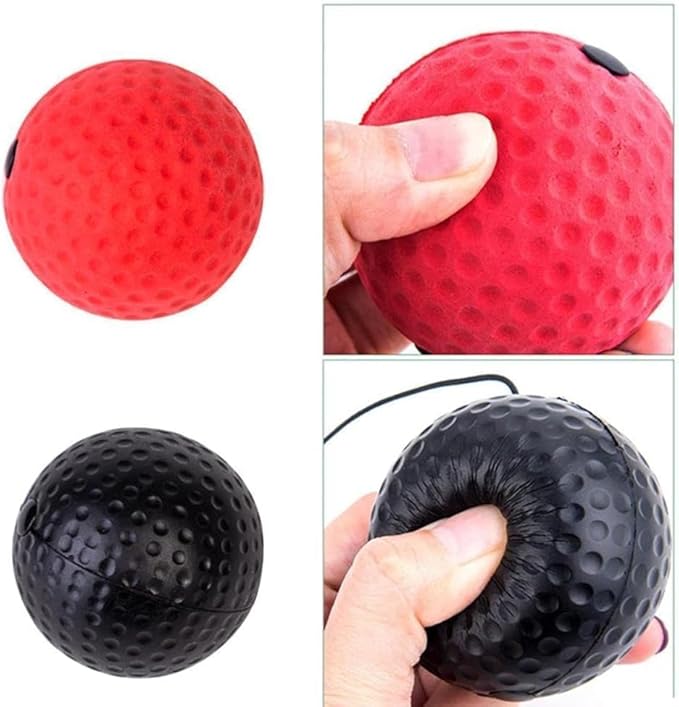 1Pc Red Boxing Reflex Ball,Boxing Equipment for Training at Home,Improve Reaction Speed and Hand Eye Coordination,Boxing Ball with Adjustable Elastic Head Band Speed and Agility,Sports Reaction Balls