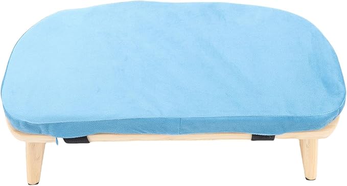 Yinhing Wooden Meditation Bench Ergonomic Detachable Kneeling Stool with Soft Cushion for Practice Includes Convenient Carry Bag Stylish Blue Design for Comfortable Meditation Sessions and (Blue)