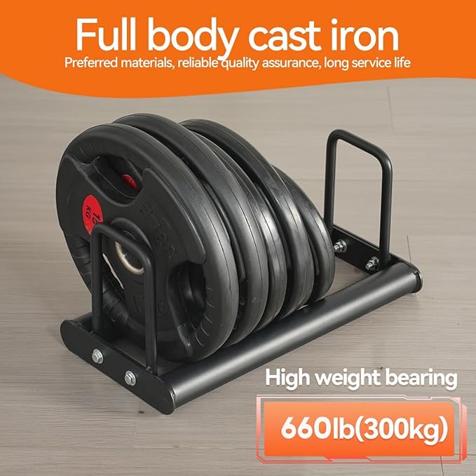 1PC Weight Plate Rack for Home Gym - Weights Rack for Plates Use Singly or Combine Multiple Units | Olympic Weight Plate Rack Up to 660 LBS - New Model Bumper Plate Rack for Easy Plate Changes