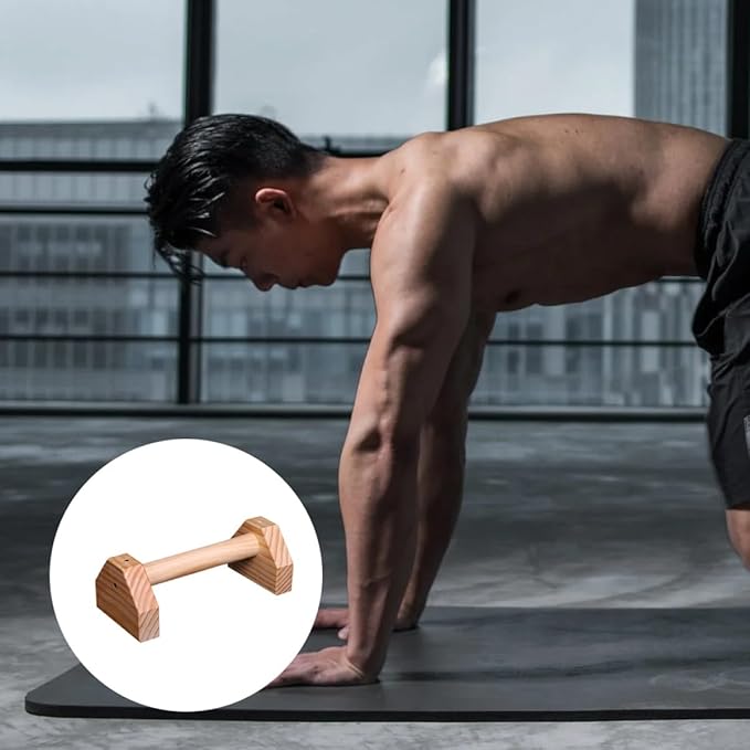 Balacoo Pine Wood Push-up Stands Pair 30cm Home Exercise Equipment Push-up Frames for Indoor Strength Training Fitness
