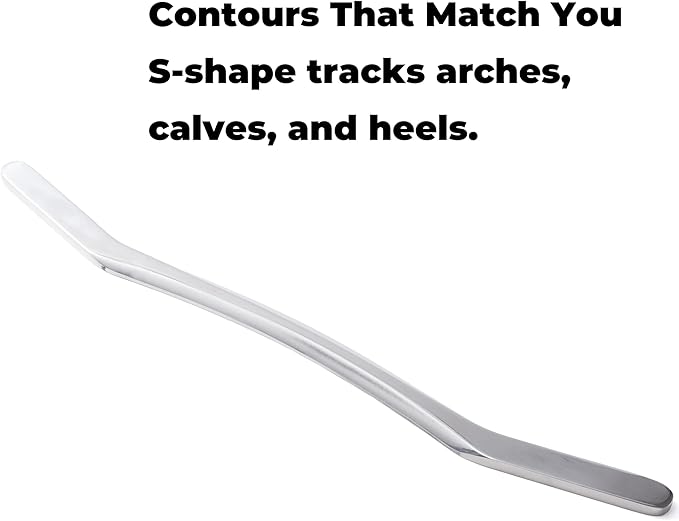 18-Inch Stainless Steel Foot Massage Tool – Muscle Scraper Stick for Calf and Arch Tension – S-Shaped Fascia Bar for Lower Leg Deep Tissue Release