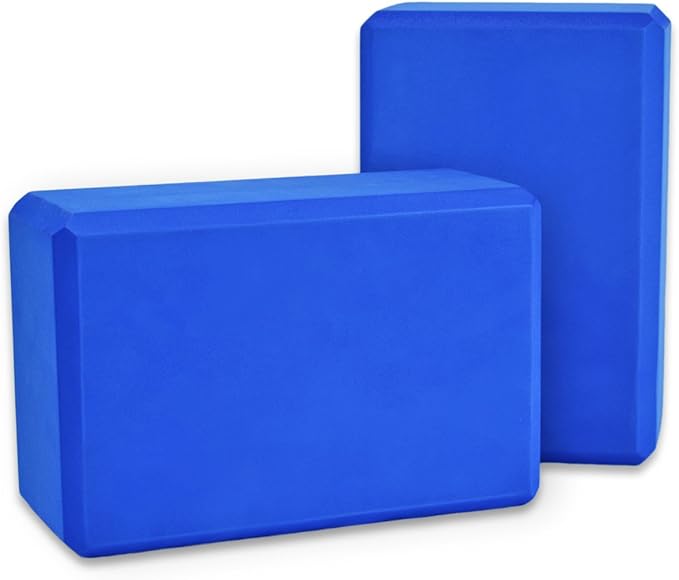 YogaAccessories High Density and Lightweight Foam Yoga Blocks - Strength and Flexibility Aid (Set of 2)