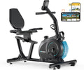 Recumbent Exercise Bike for Home with App Sync, 16-Level Magnetic Resistance, Quiet Recumbent Bike with Adjustable Seat & LCD Display for Adults and Seniors