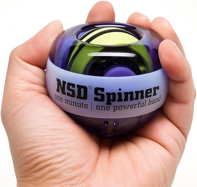 NSD Manual Spring Assisted Start Spinner Gyro Ball – Up to 15,000-18,000 RPM Premium & Durable Hand Strengthener and Wrist Exerciser for Grip Strength Training, Forearm Workout, and Pain Relief