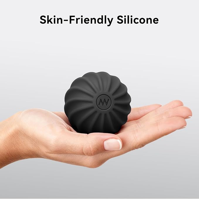 2.4" Mini Electric Vibrating Massage Ball, 10-Speed Fitness Yoga Massage Roller for Palm, Hand, Foot, Leg, Neck, Back, Multi-Directional Massage Ball (Black)