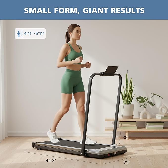 OLIXIS Walking Pad Treadmill for Home, Under Desk Treadmill for Small Space, Portable Design for Home Office Workouts, LED Display with Remote Control, Low Noise