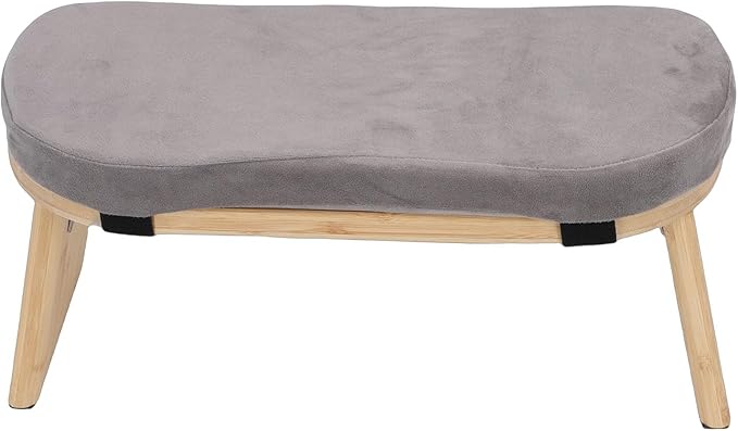 Fockety Meditation Bench, Comfortable Wooden Folding Kneeling Bench Ergonomic Forward Tilt Meditation Stool with Cushion for Relaxation Tea Ceremony Home