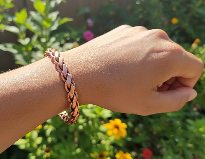 Touchstone copper bracelets | gift for men women |adjustable 100% pure solid real magnetic jewelry | handmade bracelet set combo | rope braided tibetan bangles.