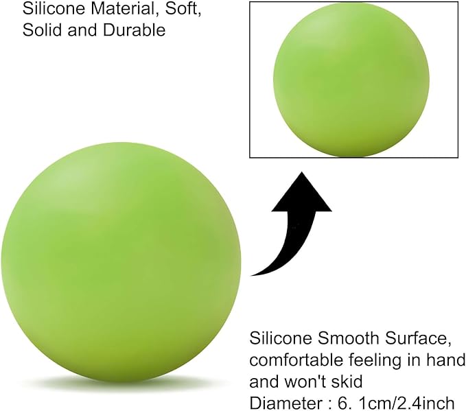 WOVTE Massage Lacrosse Ball for Sore Muscles, Shoulders, Neck, Back, Foot, Body, Deep Tissue, Trigger Point, Muscle Knots, Yoga and Myofascial Release (Green)