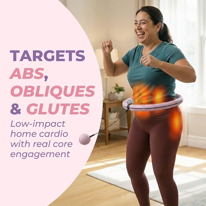 Swiss Activa+ Smart Hula Hoop - Infinity Hoop for Adults - Won't Fall Off - Weight Loss Exercise Equipment
