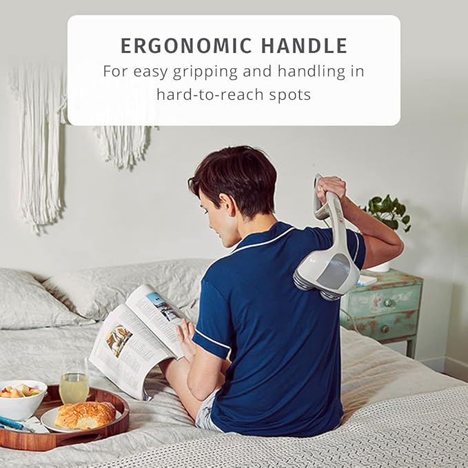 Homedics Back Massager - Heated Automatic Percussion Back, Body and Neck Massager with Dual Pivoting Heads, Interchangeable Nodes, for Shoulders, Legs and Feet, White
