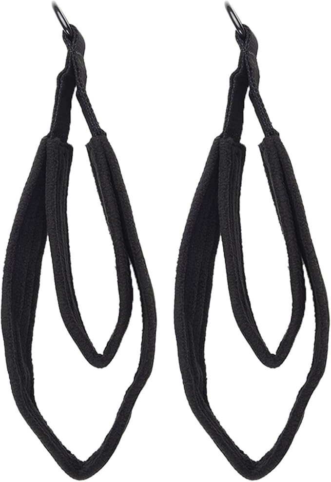 Pilates Double Loop Straps with D-Rings, Soft Polar Fleece Foot Straps for Reformer Workout, Home Gym Fitness Equipment for Flexibility and Strength Training, 2-Pack