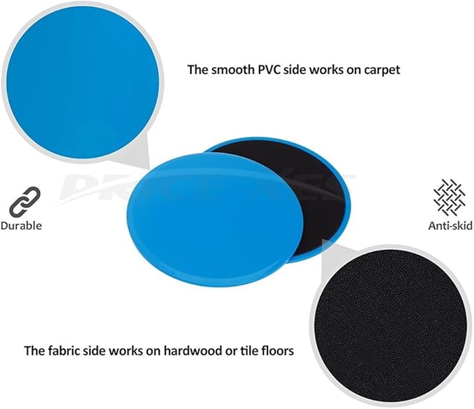 Core Exercise Sliders, Dual Sided Gliding Discs & Exercise Resistance Loop Bands & Pounch for Legs Butt Forearm Stretching Physical Therapy Use on Carpet or Hardwood Floors Home Ab Workout