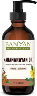Banyan Botanicals Organic Mahanarayan Oil – Deeply Penetrating Muscle & Joint Recovery Oil – Warming Ayurvedic Massage Oil for Active Mobility & Tissue Resilience – 8 oz – USDA Organic