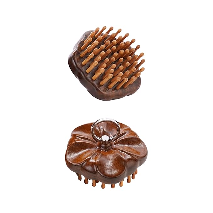 Wooden Scalp Massager for Hair Growth Support, Bamboo Scalp Massager Brush for Head Relaxation, Scalp Stimulation & Hair Oil Distribution, Natural Wooden Massager for Face and Body Care