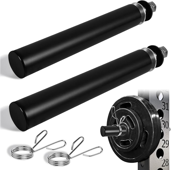 Weight Plate Holder for Power Rack Attachment, Squat Rack Weight Storage for 2 inc Olympic Weight,Compatoble with 2x2, 2x3, 3x3 Power Cage, Fit 1"and 5/8" Hole