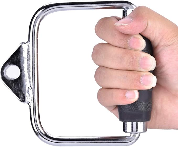 Stirrup Handle Attachment, Comfortable Rubber Grip Steel Cable Exercise Grip for Home Gym Workouts Strength Training Rehabilitation