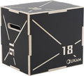 Non-Slip Wood Plyometric Jump Box- 3-in-1 Wooden Plyo Box for Home Gym and Outdoor Workout