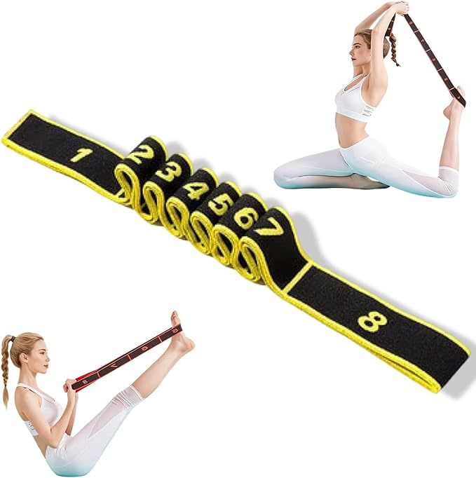 Fitness Resistance Band for Stretching and Yoga, Fashion Puller Exercise, 8/10 Loops Elastic Exercise Bands for Adults, Exercise Bands with Handles for Full Body Stretching Shaping