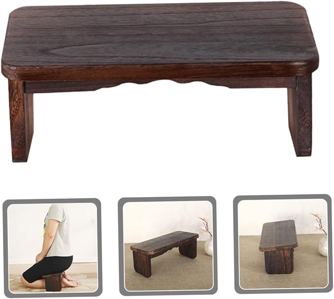 SUPVOX Meditation Bench Wooden Seat Zen Stool for Kneel Sit Yoga Headstand Bench Non-Slip Load-Bearing