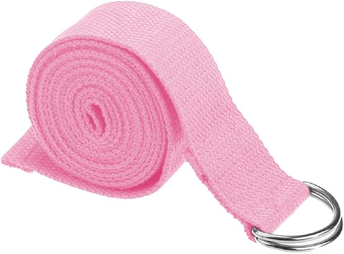 Cotton Exercise Yoga stretch Strap - Sturdy Flexibility Tensile Belt Adjustable Metal D-Ring Buckle, Hold Poses for Daily Stretching, Pilates, General Fitness, and Physical Therapy