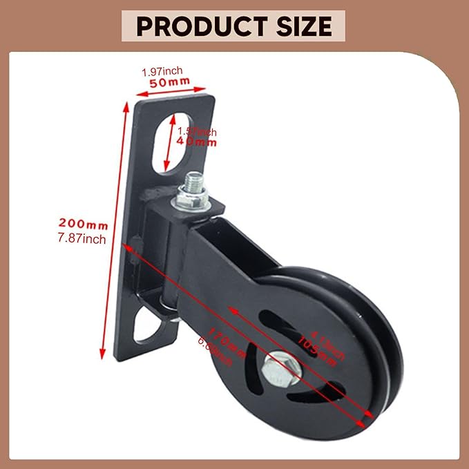 Gym Pulley Power Rack Mounted Silent Equipment DIY Fitness Pulley Attachment for Strength Training Low Row Exercise Home Gym