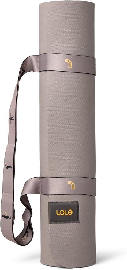 Lolë Pose Yoga Mat with Strap Carrier | Non-Slip Textured 5mm Thick Workout Mat | Ideal for Hot Yoga & Pilates | Lightweight & Sweat Resistant