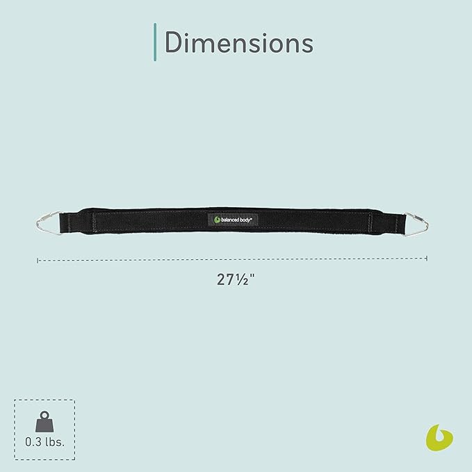 Balanced Body Medium Cotton or Padded Footstrap for Pilates Reformer, Compatible with Studio Reformer XSR or Revo Footbar, Pilates Equipment Accessory, 27.5 Inches