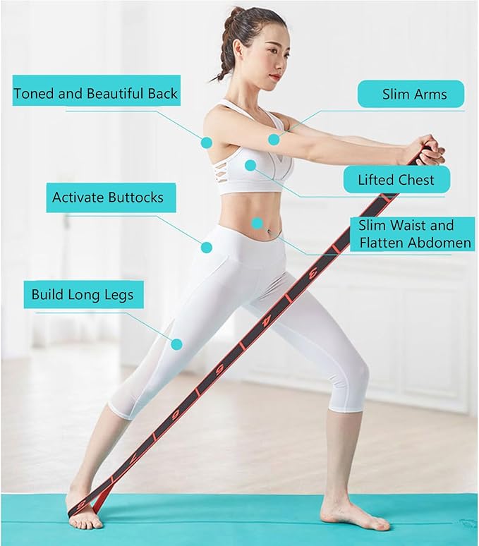 Elastic Stretching Strap Fitness Band Pilates Stretch Band Stretch Resistance Elastic Exercise Resistance Fitness Strap Yoga