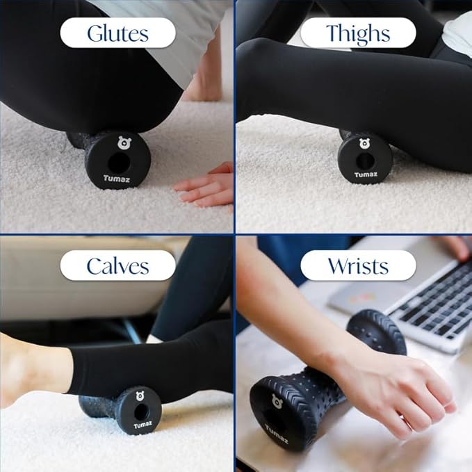 Tumaz Foot Roller for Plantar Fasciitis Relief，Foot Massage Roller for Alleviate Planter Fasciitis Pain,Arch Pain,Trigger Points & Deep Tissue, Portable - Reflexology Tool,Black