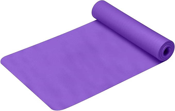 Pink Yoga Mat 1/5" Thick Non Slip High Density Anti-Tear Exercise Yoga Mat with Carrying Strap Large Yoga Mat for Stretching, Home Yoga, Pilates, Floor, Fitness, Gym, Workouts