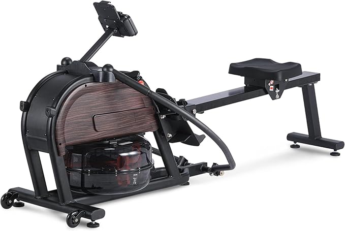 350 LBS Capacity Magnetic/Water Rowing Machine - Full-Body Home Rower with Quiet Dual Resistance, Space-Saving Design & App Compatibility for Low-Impact Cardio Workouts