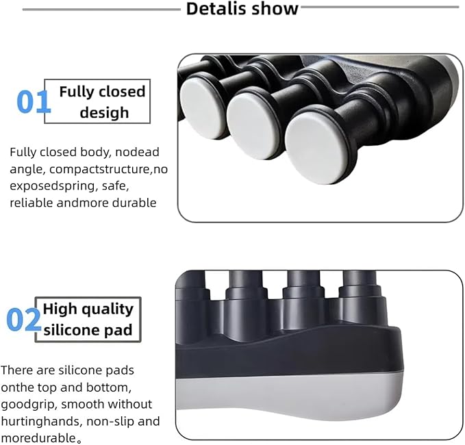 Finger Strengthener, Nalu Hand Grip Trainer Exerciser for Piano, Guitar, Bass, Ukulele Players, Plastic Material, Lightweight and Portable - Improve Finger Flexibility, Strength,1 Pack (Black+Gray)