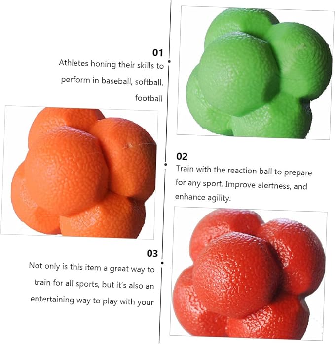 3pcs Agile Training Balls Hexagonal Reaction Ball for Yoga Random Color
