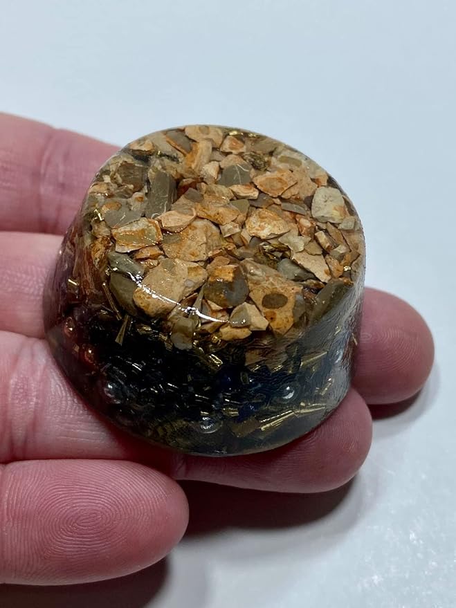 Leopard Jasper Orgone Generator Energy Accumulator 7.83Hz/432Hz/528Hz/Advance Harmonics Many Beautiful Ingredients!! (Leopard Jasper)