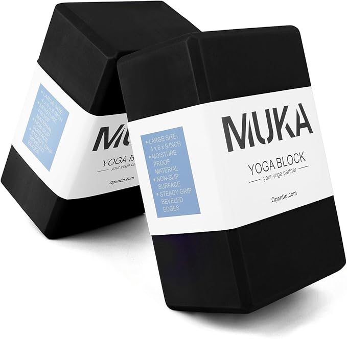 Muka 4 Pack Yoga Blocks 4x6x9 Inch, High Density EVA Foam Yoga Brick for Meditation, Pilates