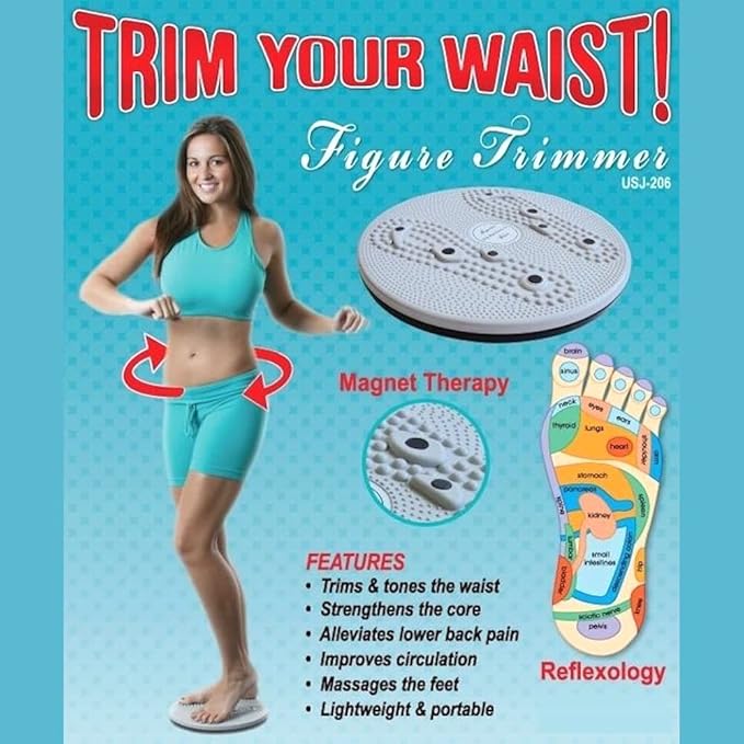 Daiwa Felicity Figure Trimmer Ab Twister Board - Waist Twister Machine for Core & Abs Exercise - Waist Twisting Fitness Tool, Dizzy Disc Twist Board for Slimming Workout with Magnets Reflexology