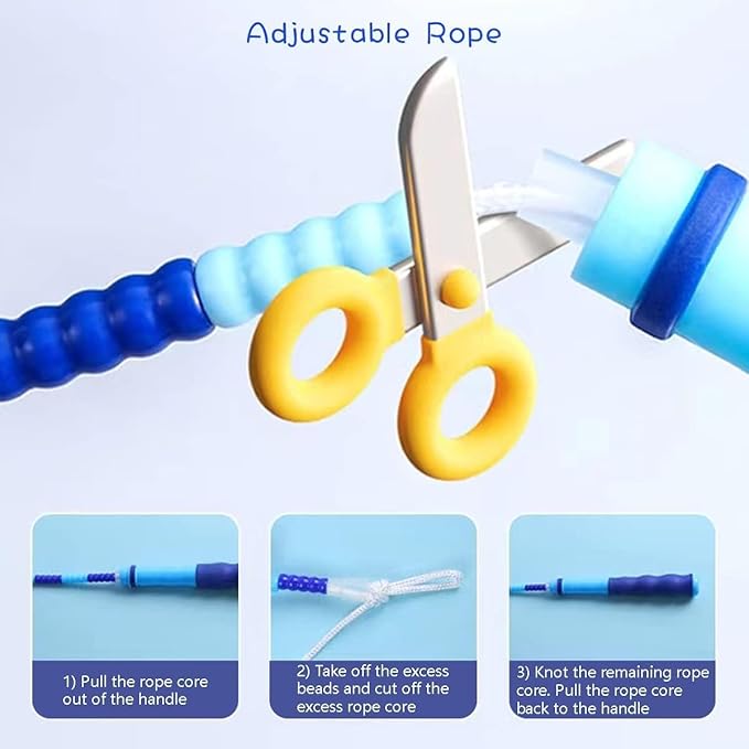 Jump Rope for Kids Girls and Boys, Soft Beaded Jump Ropes, Adjustable Skipping Rope, Tangle-Free Segmented Rope for Kid and Women Men Adults Exercise, Keeping Fit, Training - 9.2Ft