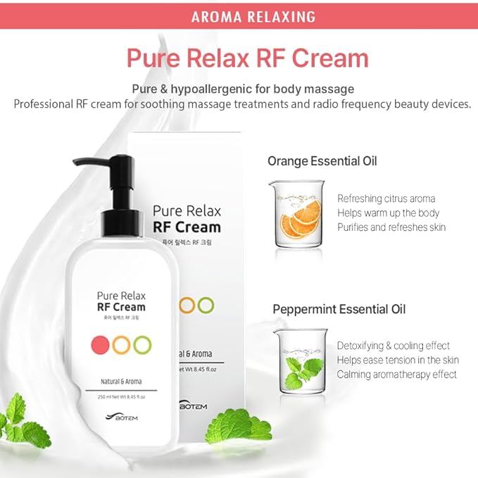 Pure Relax RF Cream – Conductive Hydrating Cream for RF Massage, Professional-Inspired Skincare, 250ml | Made in Korea