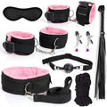 Fashion Pilates 8-Piece Nylon Yoga Portable Fitness Couple Hand and Foot Set, Indoor Wrist and Hip Fun Cosplay Accessories, Original Gift (Pink)