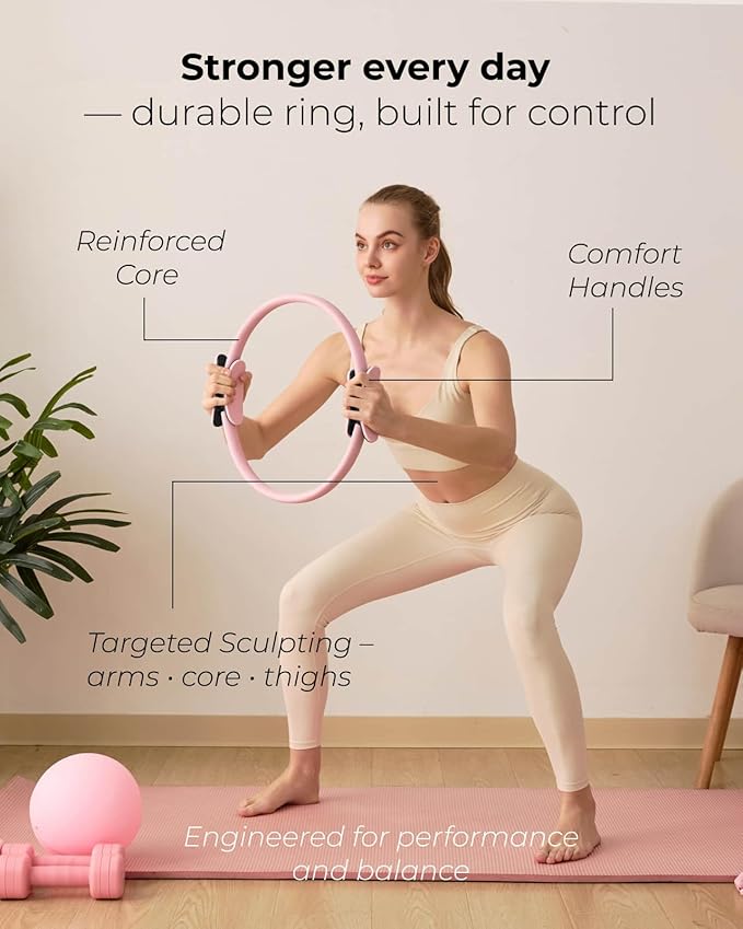 Pilates Kit for Women – Home Pilates Equipment Set with Ring, Ball & Resistance Bands | Pilates Starter Kit with Accessories in Gift Box