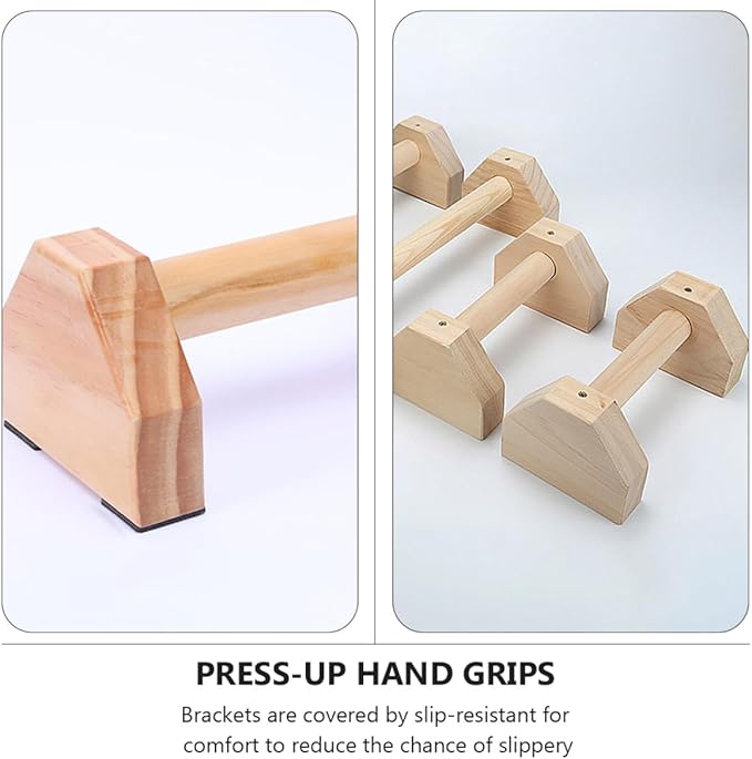 Balacoo Pine Wood Push-up Stands Pair 30cm Home Exercise Equipment Push-up Frames for Indoor Strength Training Fitness
