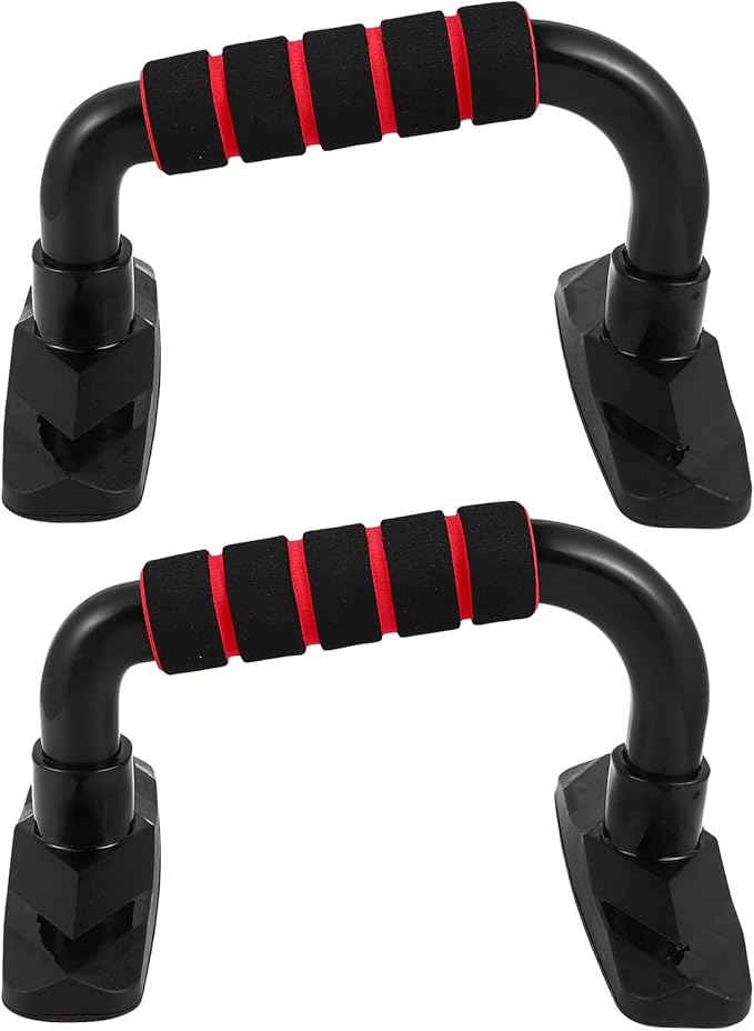 Mikinona Push-up Frame Hand Grip Bars Crimson Metal Bodybuilding Tool Home Fitness Equipment Muscle Strength Training Pushup Stand for Arm Workout