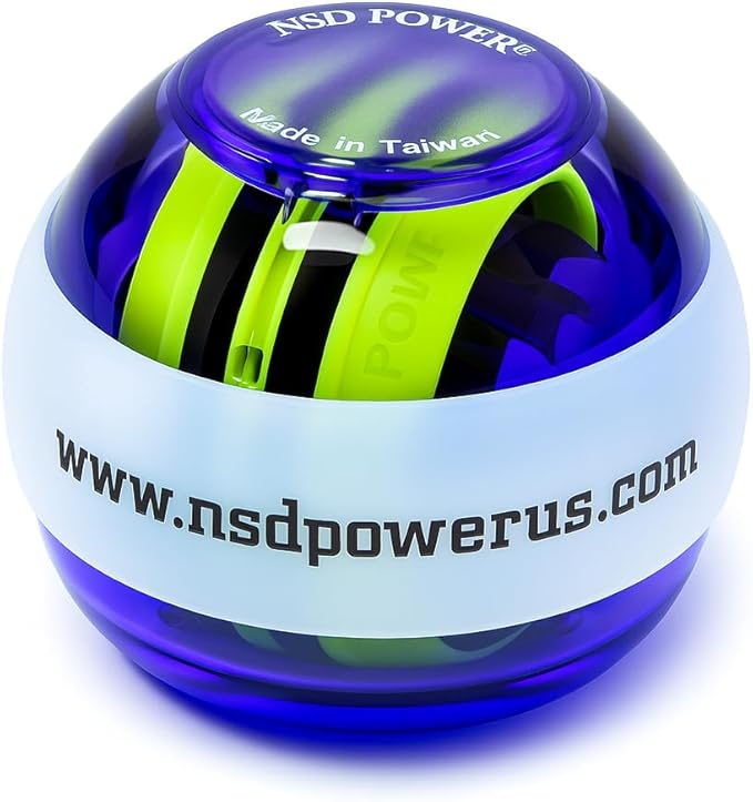 NSD Manual Spring Assisted Start Spinner Gyro Ball – Up to 15,000-18,000 RPM Premium & Durable Hand Strengthener and Wrist Exerciser for Grip Strength Training, Forearm Workout, and Pain Relief