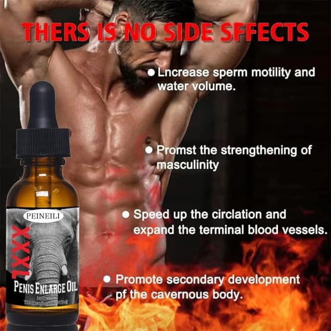 XXXL Large Size Oil Enlarge and Permanent Thickening Growth Men Energy Massage Essential Oil for Sex, Increase Dick Liquid for Health Care, Lateness Performance,Strength (3 Pack)
