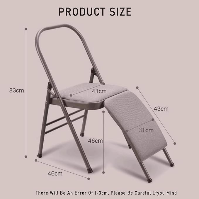 Yoga Chair,Foldable Pilates Chair,Thickened Steel Pipe Comfortable Breathable,for Indoor and Outdoor Yoga Studios(Color1)