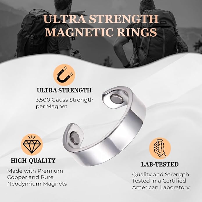 The Original Pure Copper Ultra Strength Magnetic Field Ring for Men & Women | Magnetic Therapy Ring