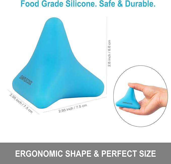 Manual Trigger Point Massage Tool. Small Massager Ball for Deep Tissue Myofascial Release Physical Therapy Foot Plantar Fasciitis Pain Relief Muscle Knot Psoas Hip Flexor Iliacus Release 3×2.6″(Blue)