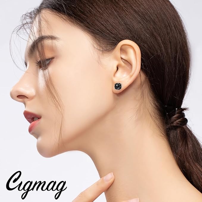 Magnetic Earrings for Women - Acupressure Earrings Ultra Strength Magnets - Diamond Non Piercing Set with Present Box (Five Pairs)