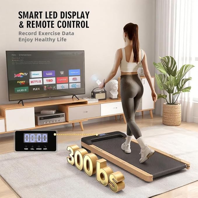 Maksone Under Desk Treadmill, Expert of Wooden Walking Pad, Walking Jogging Machine with Remote Control, Installation-Free…